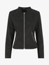 Veste droite en suédine poches zippées - Noir - 4