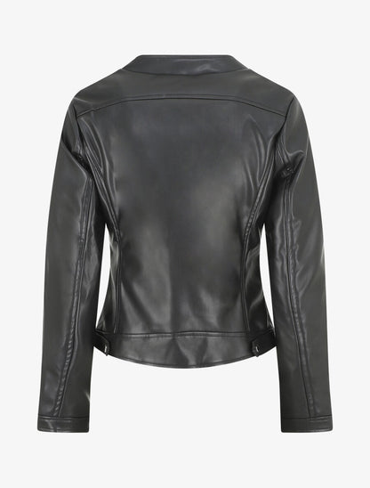 Veste droite en simili - Noir - 2
