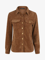 Surchemise en velours cotelé - Marron - 4