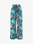Pantalon ample à imprimé feuillage - Bleu - 5
