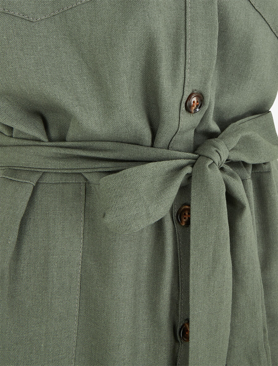 Combinaison unie boutonnée - Kaki - 3