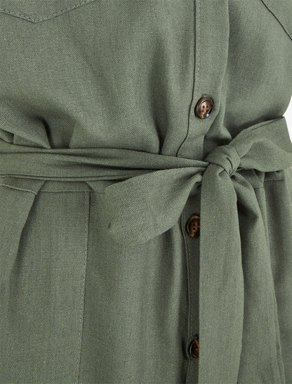 Combinaison unie boutonnée - Kaki - 3