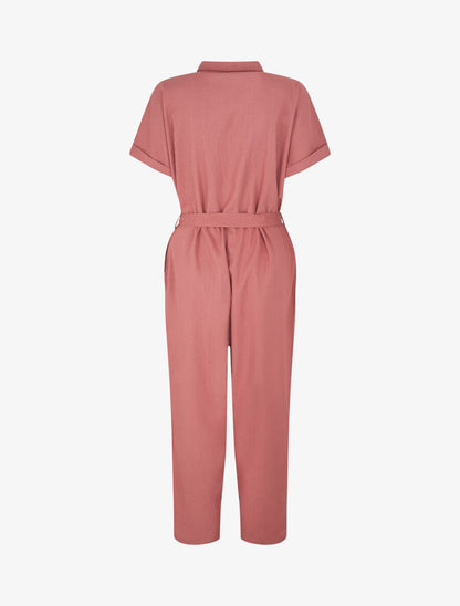 Combinaison unie boutonnée - Vieux rose - 2
