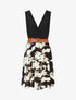 Robe mi-longue sans manches imprimé tropique - Noir - 1