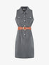 Robe unie style chemise sans manches - Gris foncé - 1