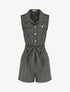 Combishort droite uni sans manches - Kaki gris - 4