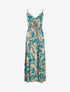 Robe longue imprimé feuillage - Bleu canard - 1