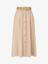 Jupe longue à boutons décoratifs - Beige - 4