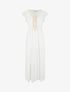 Robe longue évasée unie - Blanc - 1