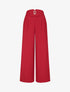 Pantalon ample taille haute à boucle fantaisie - Rouge - 1