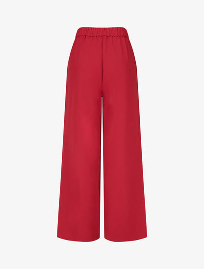 Pantalon ample taille haute à boucle fantaisie - Rouge - 2