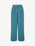 Pantalon ample à double boucles dorées - Bleu canard - 1