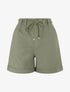 Short uni à revers effet lin - Kaki - 5