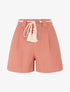 Short élastiqué effet lin - Corail - 5