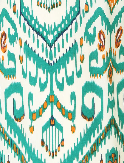 Pantalon fluide à imprimé aztèque - Vert - 3