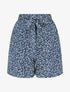 Short fluide imprimé fleuri et ceinturé - Bleu - 4