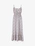 Robe imprimé fleuri à fines bretrelles - Blanc - 1