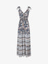 Robe longue imprimé foulard et mosaïque - Marine - 5