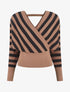 Pull cache-coeur à rayures - Marron - 1
