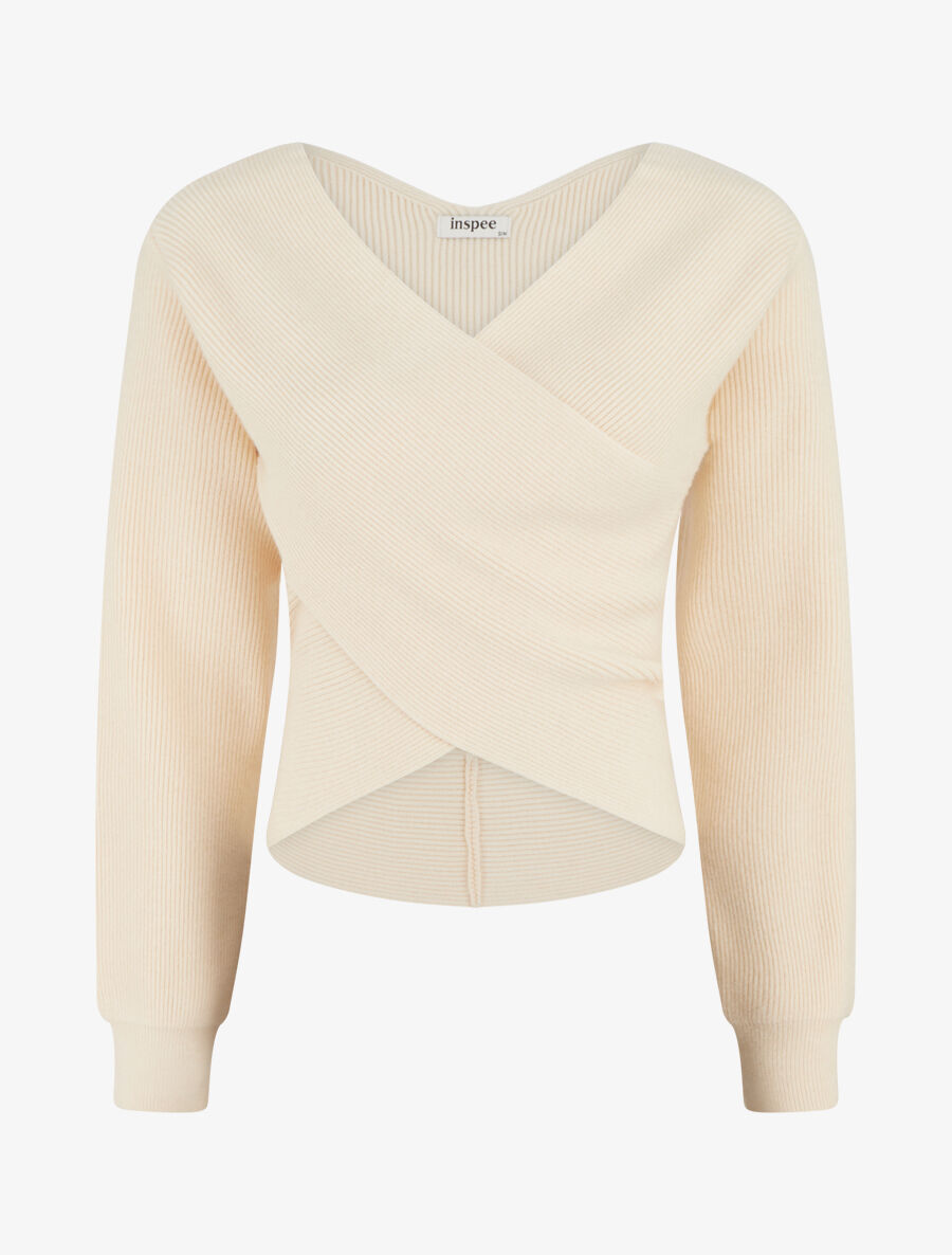 Pull cache-coeur et bas asymétrique - Beige - 5