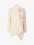 Pull ample motif carreaux et bord asymétriques - Beige - 4