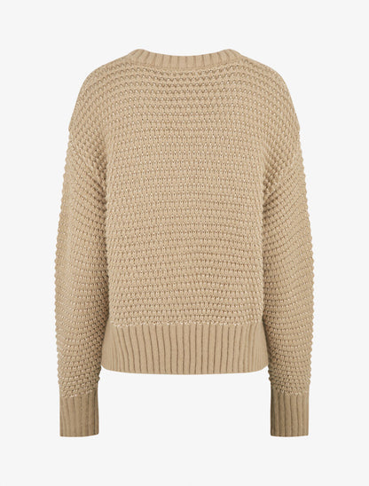Pull à col rond irisé - Taupe - 2