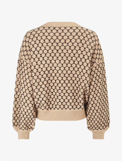 Pull uni à motif stylisé - Camel - 2