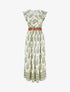 Robe longue à imprimé fantaisie et mosaïque - Kaki - 1