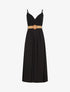 Robe longue à bretelles et décolleté en crochet - Noir - 1