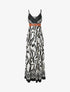 Robe longue imprimé graphique à fines bretelles - Noir - 4