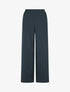 Pantalon uni droit effet lin - Bleu pétrole - 1