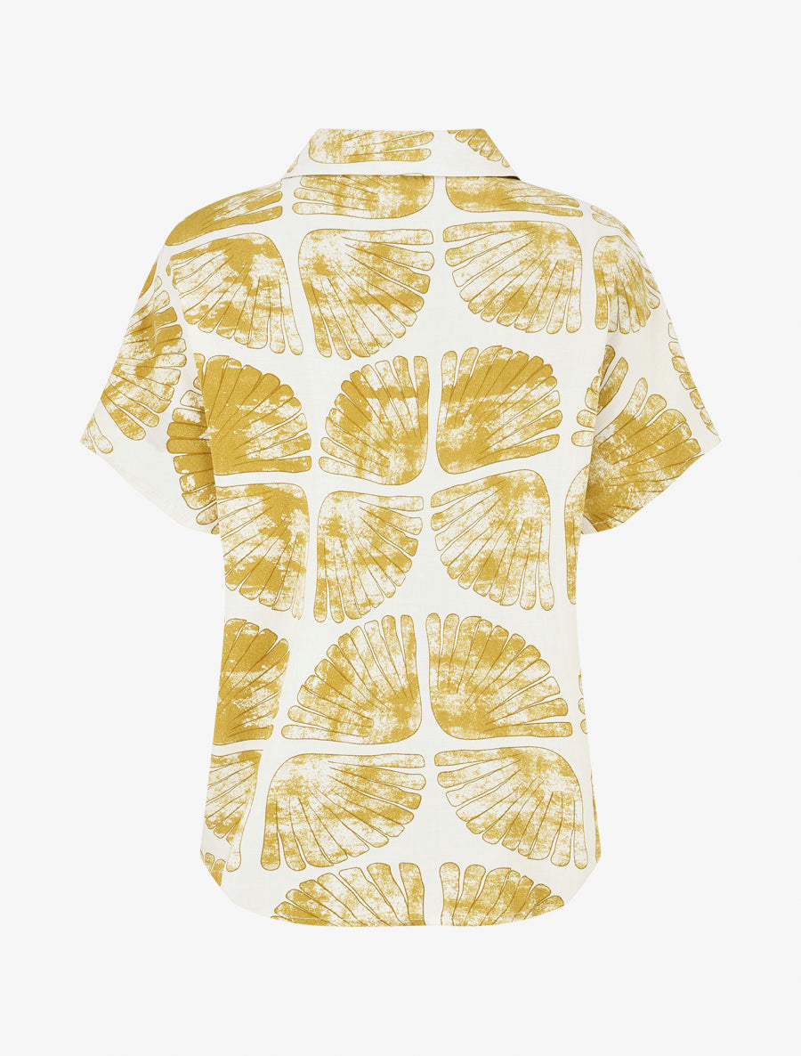 Chemise ample manches courtes imprimé fantaisie - Jaune - 2
