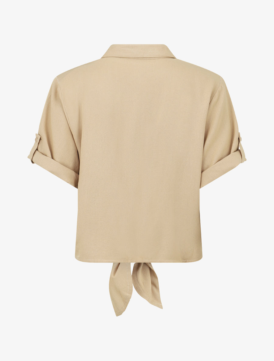 Top uni à nouer - Beige - 2