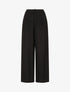 Pantalon uni fluide à taille élastiquée - Noir - 1