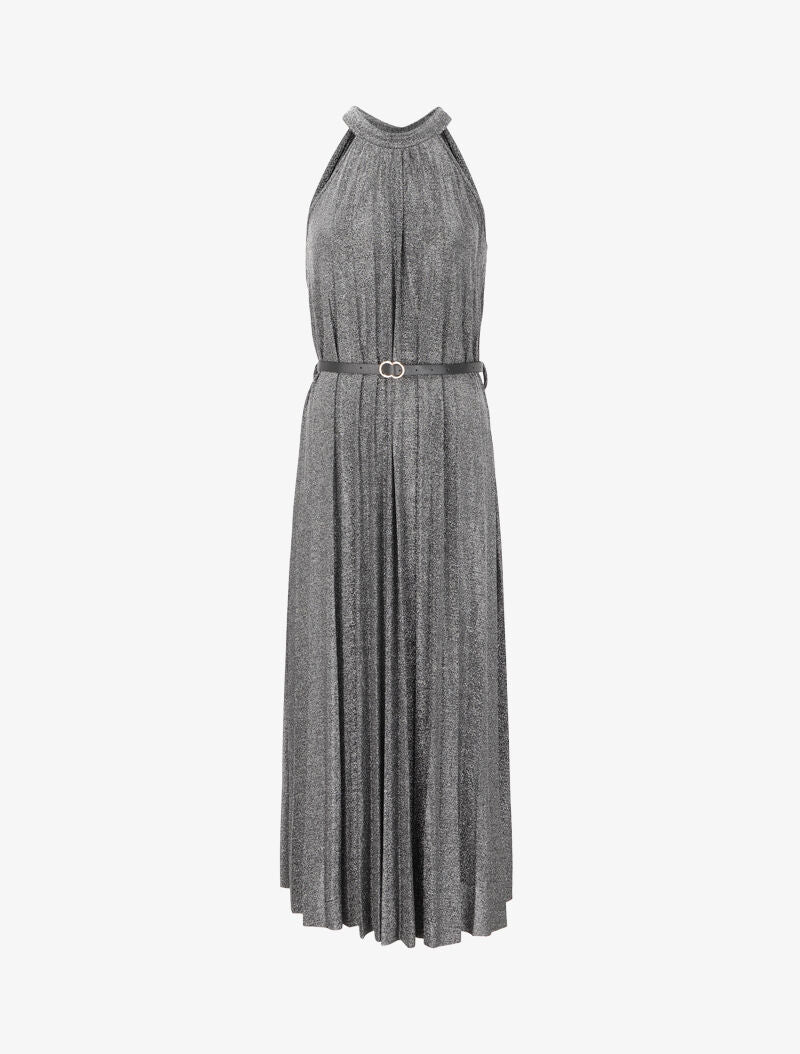 Robe longue plissée et irisée - Argent - 1
