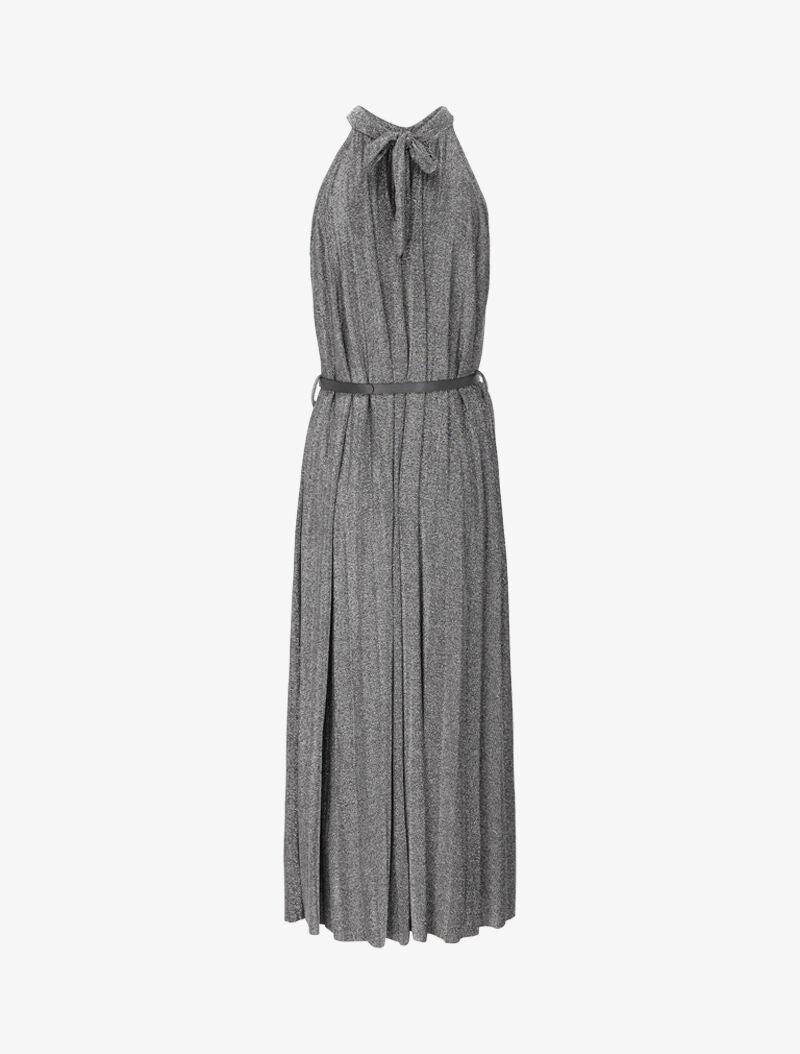 Robe longue plissée et irisée - Argent - 2