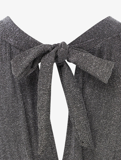 Robe longue plissée et irisée - Argent - 3