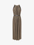 Robe longue plissée et irisée - Doré - 4