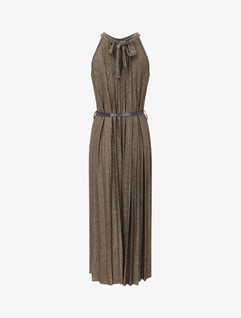 Robe longue plissée et irisée - Doré - 2