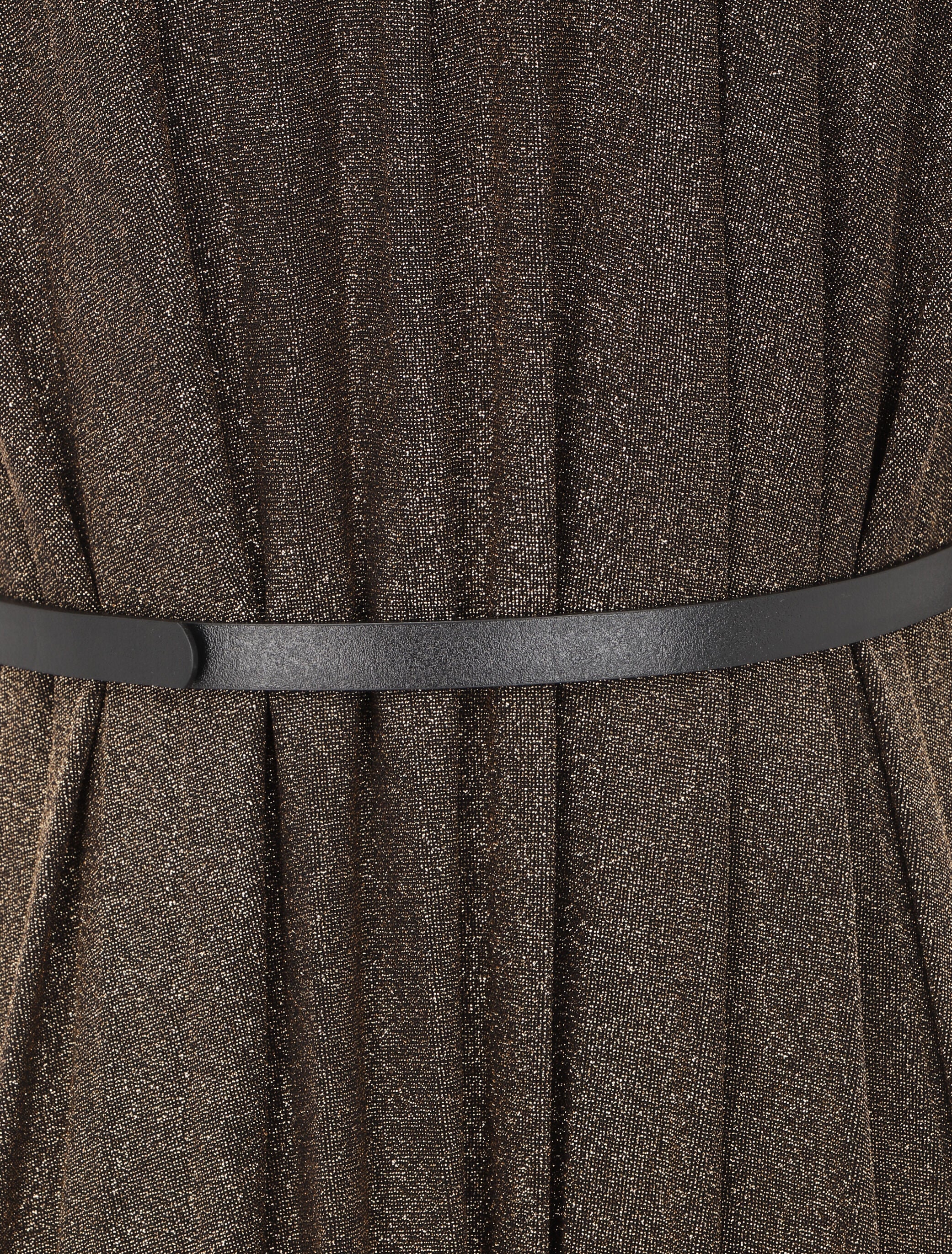 Robe longue plissée et irisée - Doré - 3