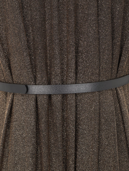 Robe longue plissée et irisée - Doré - 3