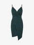 Robe cache-coeur asymétrique à fines bretelles - Vert foncé - 4