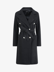 Manteau croisé à col cranté - Noir - 1