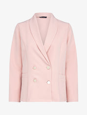 Blazer croisée à boutons décoratifs - Rose - 1
