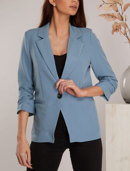 Blazer cintré à manches plissées - Bleu ciel - 4