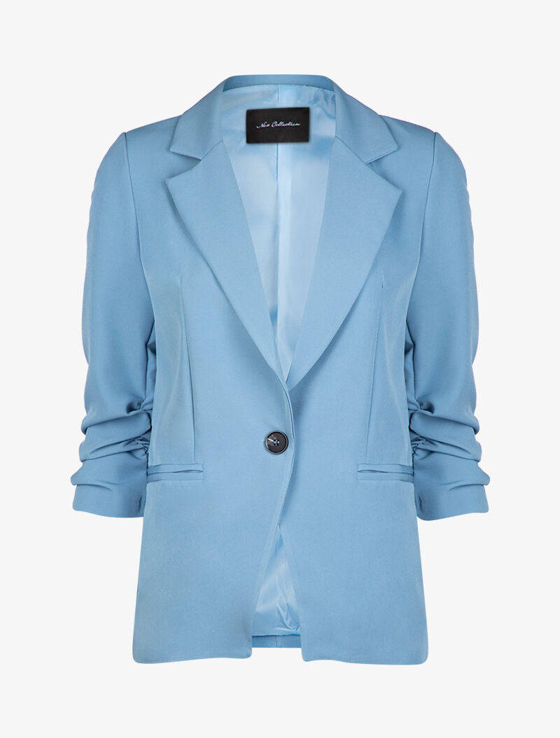 Blazer cintré à manches plissées - Bleu ciel - 2