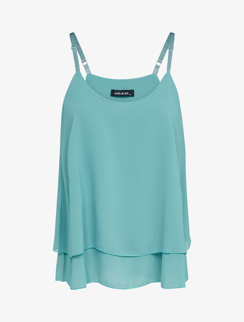 Top en voile à dos nageur - Turquoise - 3