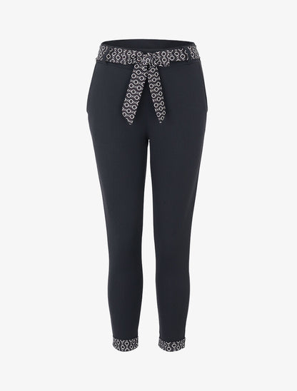 Pantalon 7/8 à bords imprimés - Noir - 3