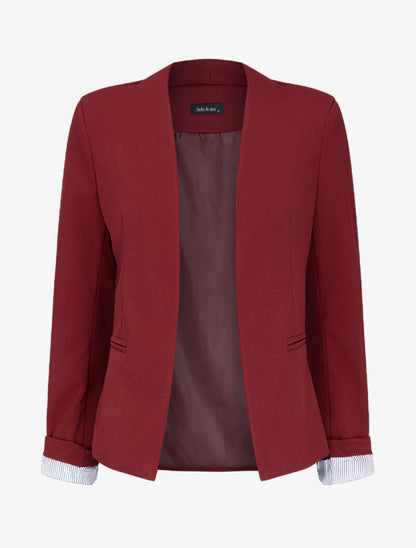 Blazer à revers imprimé rayé - Bordeaux - 2