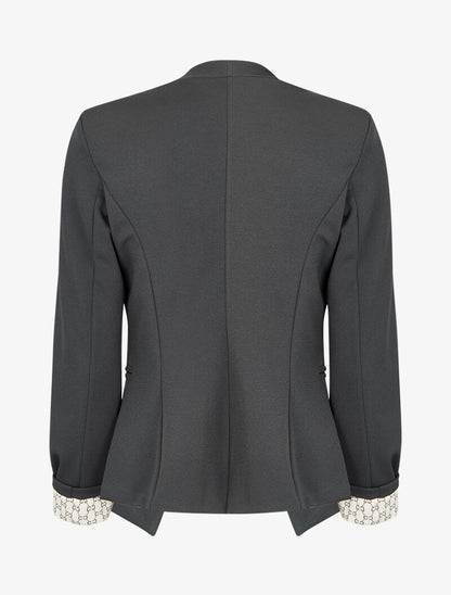Blazer à revers imprimé graphique - Anthracite - 3